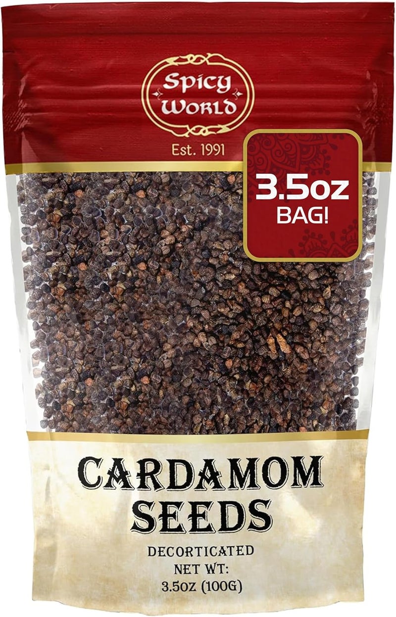 Spicy World Decorticated Cardamom Seeds - 3.5 Ounce Bag - Image 1